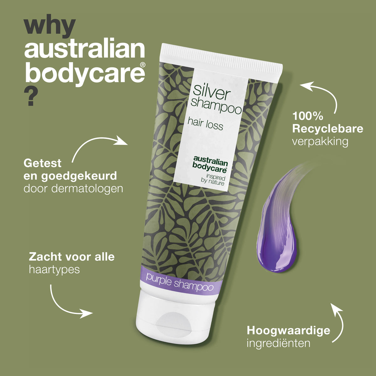 Silver Shampoo – Ondersteunt haargroei en verwijdert gele tonen — Neutraliseer gele tinten met Silver Shampoo. Versterkt en voedt het haar voor een stralende blonde of grijze look.