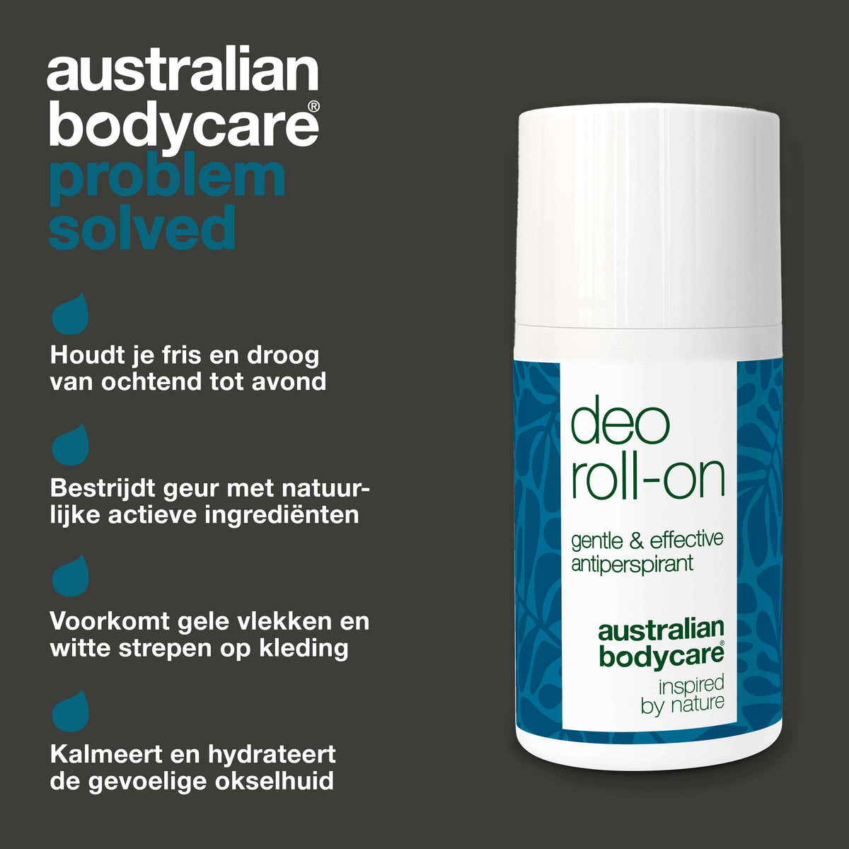 Antitranspirant deodorant tegen zweet en geur — Biedt effectieve bescherming tegen overmatig zweten en ongewenste geurtjes, zonder vlekken op kleding achter te laten.