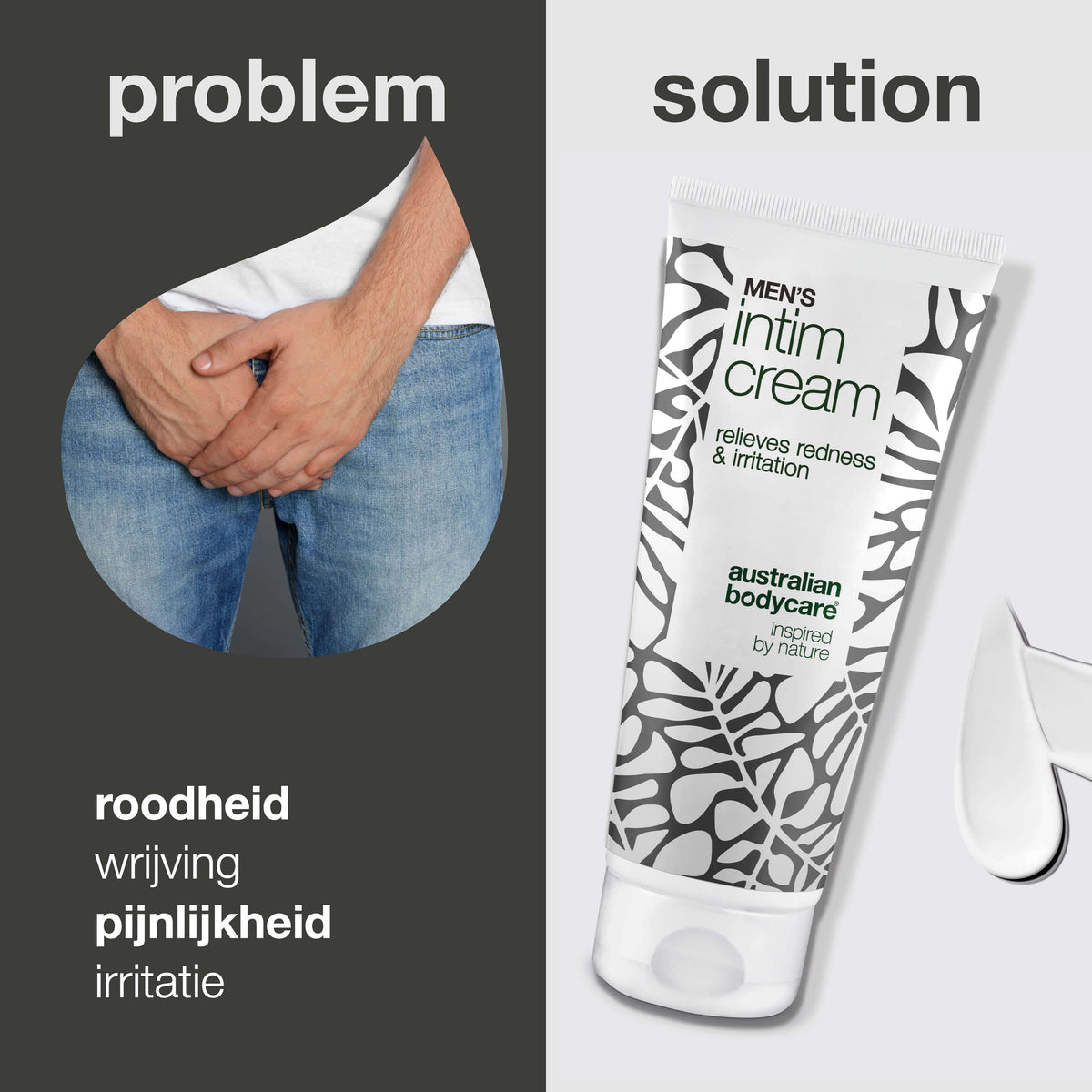 Mannen Intieme Crème – verlicht jeuk en wrijving — Mannen Intieme Crème beschermt tegen roodheid en irritatie. Bevat sheaboter, bijenwas en zink voor optimale verzorging en bescherming.