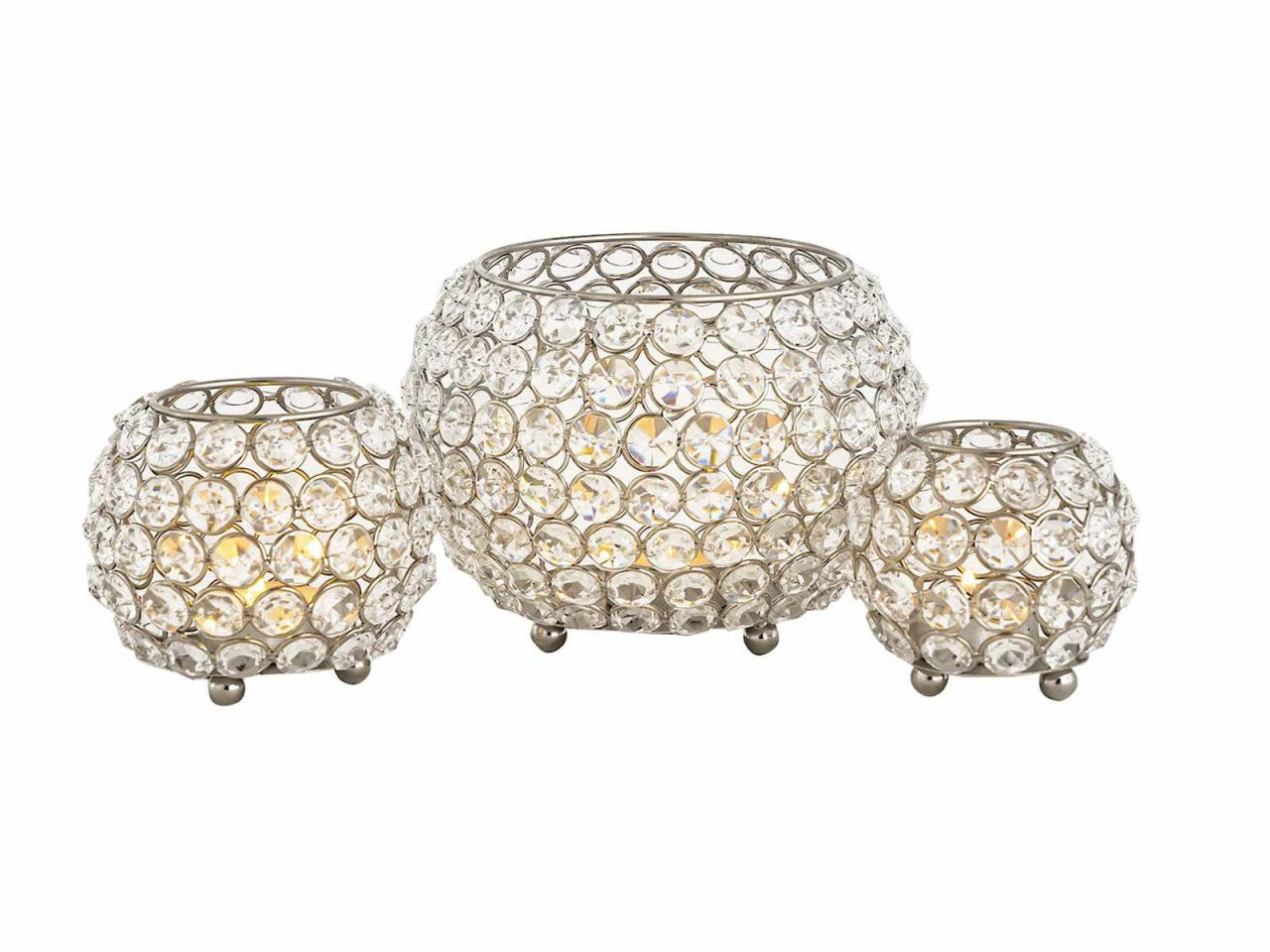 Kerzenhalter 24-teilig Set 3 x 8 VE Teelichthalter Crystal Kerzenständer gold o. silber Vintage Kris