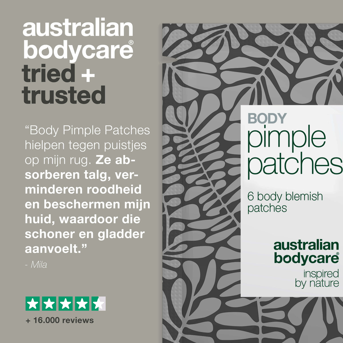 Body Pimple Patches – Behandeling voor puistjes op het lichaam — Effectieve puistenpleisters voor rug, borst en schouders. Absorbeert talg, beschermt de huid en vermindert onzuiverheden.