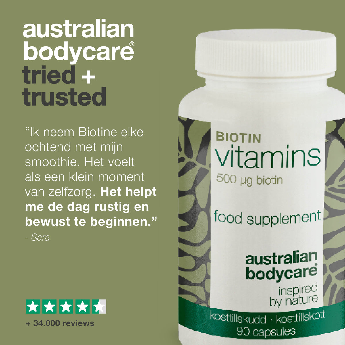 Biotine 500 µg – Dagelijks supplement met vitamine B7 – 90 stk. — Biotine 500 µg met vitamine B7 – voor dagelijks gebruik ter ondersteuning van huid, haar en slijmvliezen. Met biotine, alfalfa en cellulose.