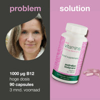 Vitamine B12 Voedingssupplementen– 90 Vegan Capsules, 1000 µg — Vitamine B12 met 1000 µg per capsule. 90 vegan capsules – ideaal voor 90 dagen. Ondersteunt energie en een plantaardig voedingspatroon.