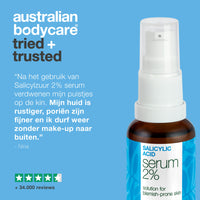 Salicylzuur serum voor mee-eters, vette huid en verstopte poriën — Salicylzuur serum bij vette huid, mee-eters en poriën. Met Zinc PCA, groene thee, hyaluronzuur en hydraterende glycerine.