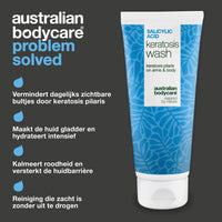 Keratosis Pilaris Douchegel – tegen ruwe en bobbelige huid — Keratosis Pilaris Body Wash tegen ruwe huid en bultjes door keratosis pilaris. Met salicylzuur, niacinamide en glycerine.
