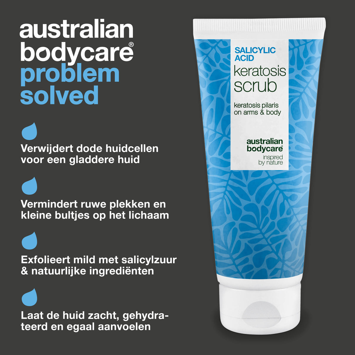 Keratosis Pilaris Lichaamsscrub tegen ruwe, bobbelige huid — Keratosis Pilaris Body Scrub tegen ruwe huid en bultjes. Exfolieert en verzacht met salicylzuur, glycolzuur en glycerine.