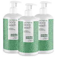 Tea Tree Body Wash tegen puistjes, zweet en vettige huid — Tea Tree Body Wash tegen puistjes, geur en talg. Met Tea Tree Oil, Zinc PCA en milde Coco-Betaine voor dagelijks gebruik.