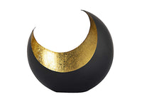 Fyrfadsstage – Moon, sichelform sort mat med guld