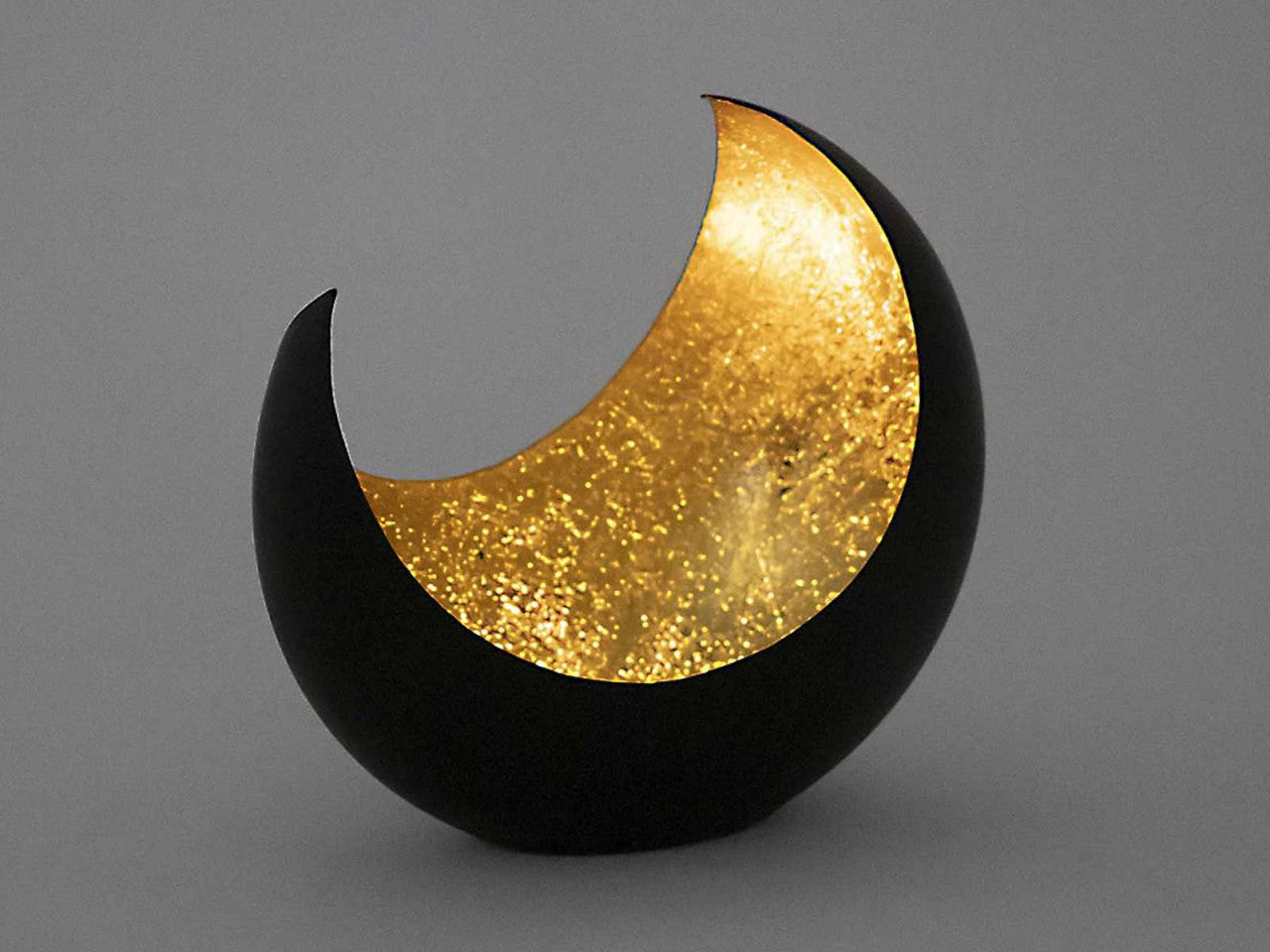 Fyrfadsstage sæt 16 stk. – Moon, sichelform sort mat med guld
