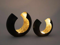 Fyrfadsstage sæt 24 stk. – Omega, sort mat med guld