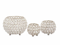 Kerzenhalter 24-teilig Set 3 x 8 VE Teelichthalter Crystal Kerzenständer gold o. silber Vintage Kris