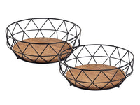 Frugtskål sæt 2 stk. ø28 cm – Neo, sort metal