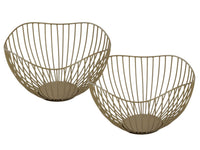 Obstschale 16-teilig Metall ø 25 H 14 cm Brotkorb Set 2 x 8 VE Obstkorb Metall schwarz o. gold Wave