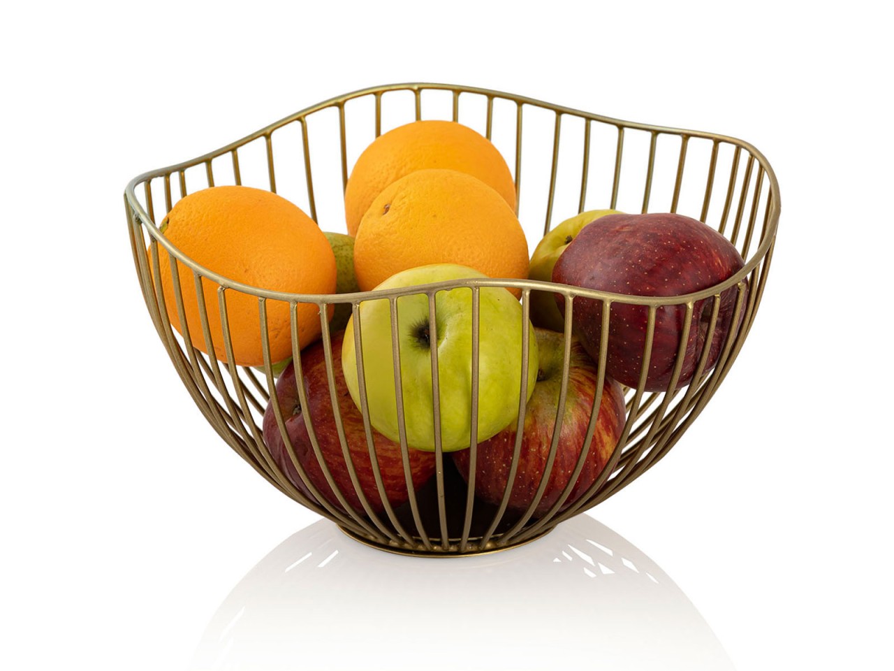 Obstschale 16-teilig Metall ø 25 H 14 cm Brotkorb Set 2 x 8 VE Obstkorb Metall schwarz o. gold Wave