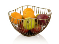Obstschale 16-teilig Metall ø 25 H 14 cm Brotkorb Set 2 x 8 VE Obstkorb Metall schwarz o. gold Wave
