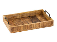 Serveringsbakke i mangotræ sæt 2 stk. 46×31 cm