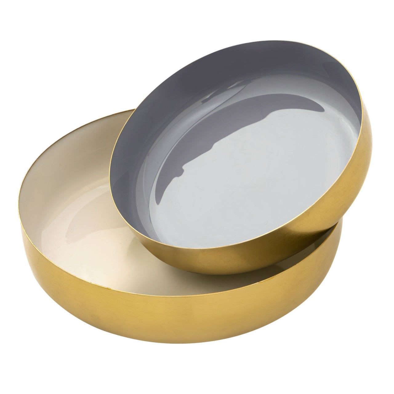 Dekorativ skål sæt 2 stk. – Glam, guld og emalje ø22/18 cm