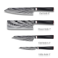 KATANA FIVE | Essential 5 pcs Knife set | 4 Knives with Magnetic Wood Block