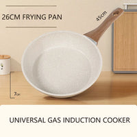 26cm Non-Stick Natural Medical Stone Frying Pan White