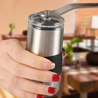 Manual Coffee Grinder Adjustable Burr Hand Coffee Grinder Black