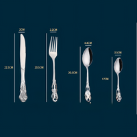 4Set / 16PCS Gold Royal Court Cutlery Set - Vintage Hollow Engraved 410 Stainless Steel Dinnerware with Gift Box
