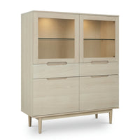 Highboard with LED Light Kerteminde - White Oil