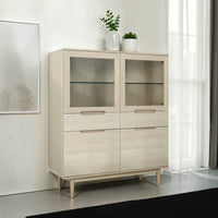 Highboard with LED Light Kerteminde - White Oil