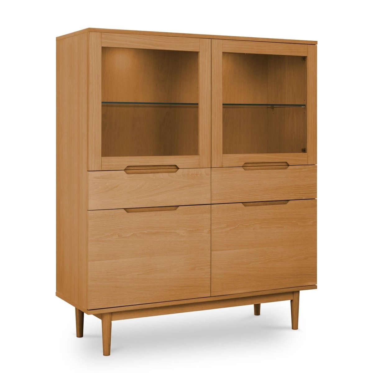 Highboard with LED Light Kerteminde - Natural Oil