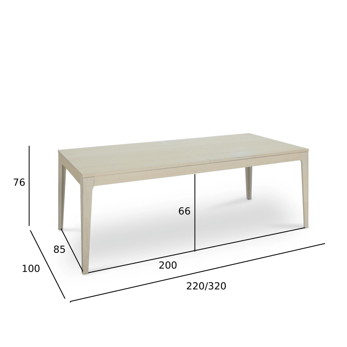 Rectangular Extendable Dining Table Kerteminde - White Oil