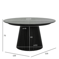 Round Extendable Dining Table Svendborg ø120/220 cm - Black Oak