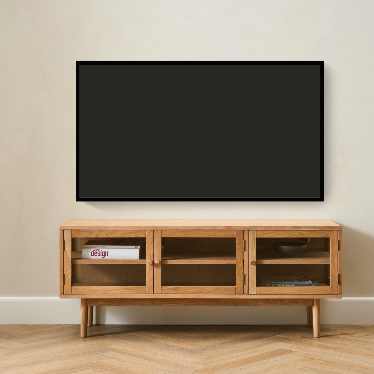 3-Door TV Table Svendborg - Natural Oak