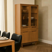 Display Cabinet with LED Light Kerteminde - Natural Oil